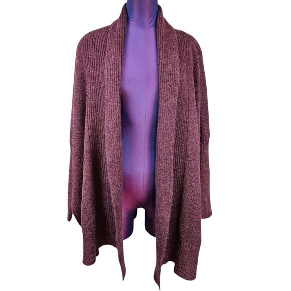 NWT A New Day Aubergine Cozy Relaxed Fit Cardigan Sweater Size One Size R8 - Picture 9 of 9